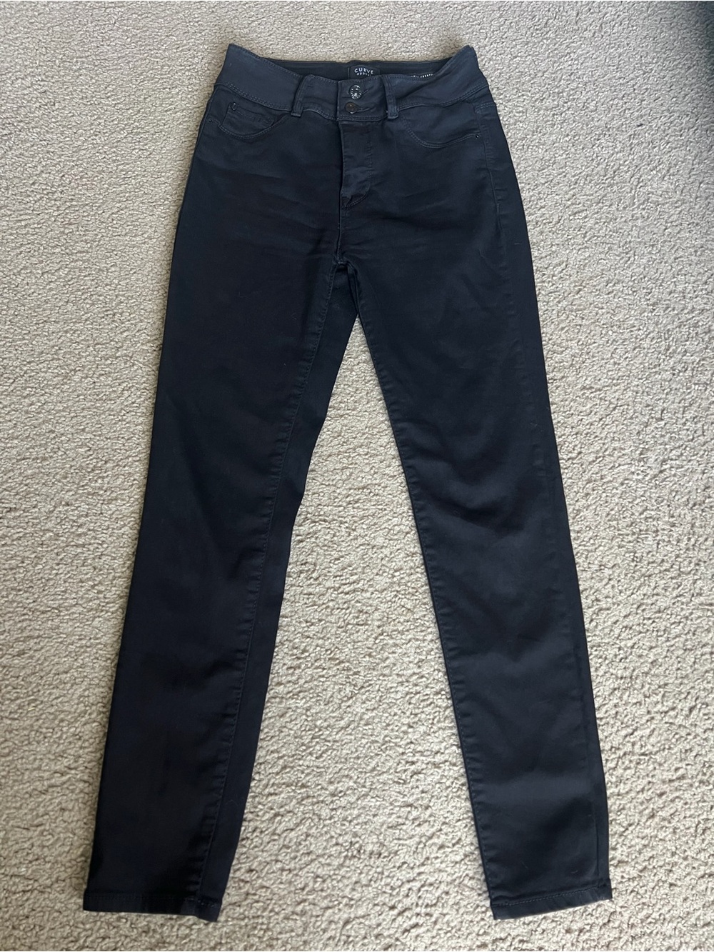 Slim Fit Black Jeans with Elastic Waistband